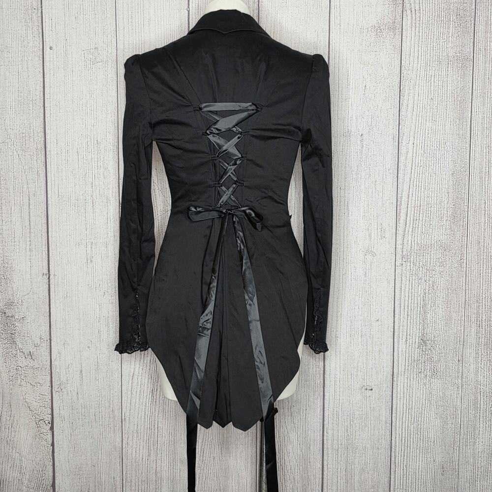 Lip Service Blacklist Original Cult Goth Victorian Corset Tailcoat Jacket M - Picture 7 of 11